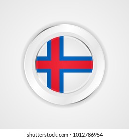 Faroe island flag in glossy vector icon.
