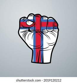 Bandera de la isla de las Feroe con diseño manual aislado en fondo blanco. Ilustración del vector
