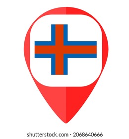 Faroe island flag pin marker pointer locator