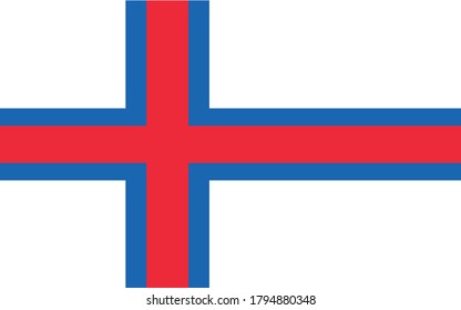 Faroe Island flag vector graphic. Rectangle Faroese flag illustration. Faroe Island country flag is a symbol of freedom, patriotism and independence.