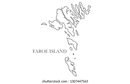 Faroe Island gray line map