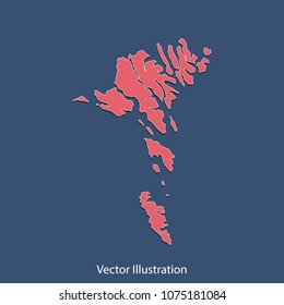 Faroe Island map - High detailed color map of Faroe Island. flat design style, clean and modern. Vector illustration eps 10