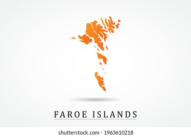 Faroe Island Map - World Map International vector template with Orange gradient color isolated on white background - Vector illustration eps 10