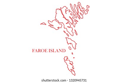 Faroe Island red  line map