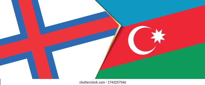 Faroe Islands and Azerbaijan flags, two vector flags symbol of relationship or confrontation.