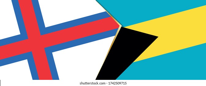 Faroe Islands and Bahamas flags, two vector flags symbol of relationship or confrontation.