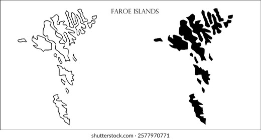 Faroe Islands Blank Map, Faroe Islands Map Outline Vector Images