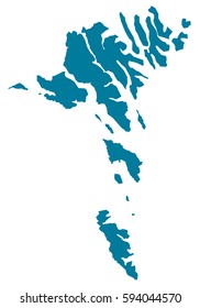 faroe Islands blue map vector