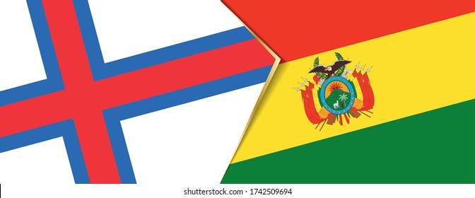 Faroe Islands and Bolivia flags, two vector flags symbol of relationship or confrontation.