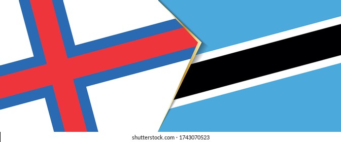 Faroe Islands and Botswana flags, two vector flags symbol of relationship or confrontation.