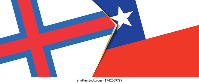 Faroe Islands and Chile flags, two vector flags symbol of relationship or confrontation.