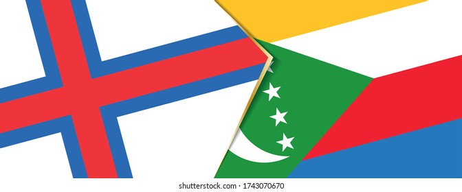 Faroe Islands and Comoros flags, two vector flags symbol of relationship or confrontation.