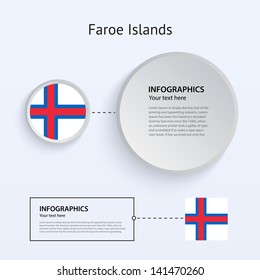 Faroe Islands Country Set of Banners on gray background for Infographic and Presentation. Vector illustration.
