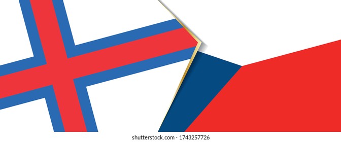 Faroe Islands and Czech Republic flags, two vector flags symbol of relationship or confrontation.