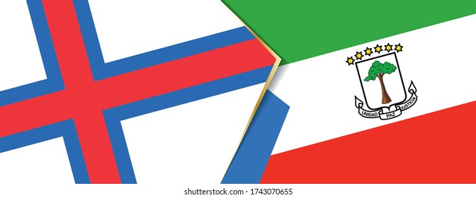 Faroe Islands and Equatorial Guinea flags, two vector flags symbol of relationship or confrontation.