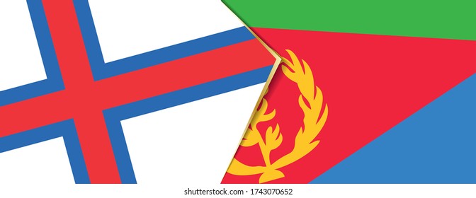 Faroe Islands and Eritrea flags, two vector flags symbol of relationship or confrontation.
