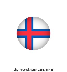 Faroe Islands Europe Flag Icon. European Country Circled Flag. Stock Vector Graphics Element