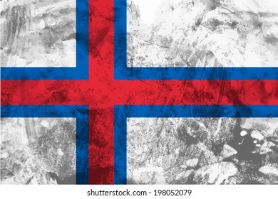 Faroe Islands, Faroese Flag on concrete textured background