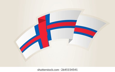 Faroe Islands Flag in Abstract Ribbon Shape, National Symbol of the Faroe Islands. This vector is ideal for use in national events, Independence Day, international sports competitions.