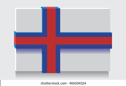 Faroe Islands flag as art object.Vector illustration.