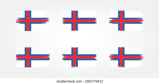 Faroe Islands Flag Brush Collection. National Flag