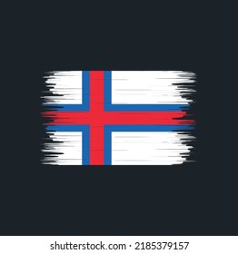 Faroe Islands Flag Brush. National Flag