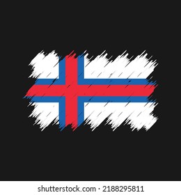 Faroe Islands Flag Brush. National Flag