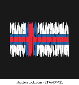 Faroe Islands Flag Brush. National Flag