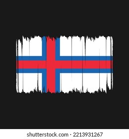 Faroe Islands Flag Brush. National Flag