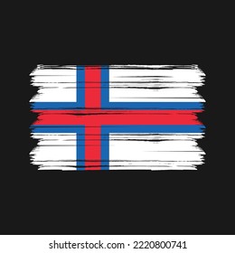 Faroe Islands Flag Brush. National Flag