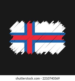 Faroe Islands Flag Brush Painted Vector Illustration