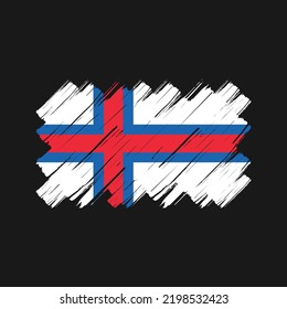 Faroe Islands Flag Brush Strokes. National Flag
