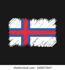Faroe Islands Flag Brush Strokes. National Flag