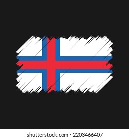 Faroe Islands flag brush strokes painted