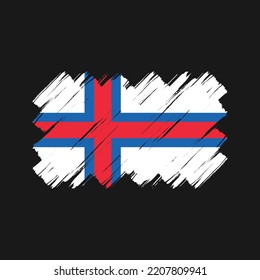Faroe Islands flag brush strokes painted collection