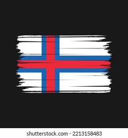 Faroe Islands Flag Brush Strokes Painted