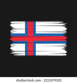 Faroe Islands Flag Brush Strokes Painted