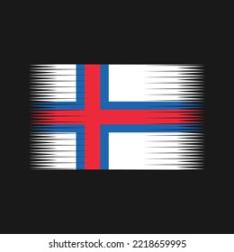 Faroe Islands Flag Brush Strokes Painted