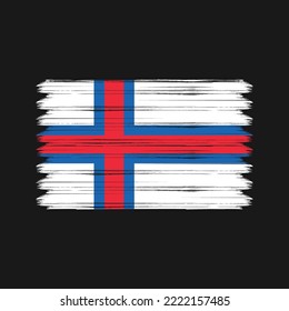 Faroe Islands Flag Brush Strokes Painted