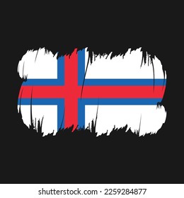 Faroe Islands Flag Brush Strokes Vector