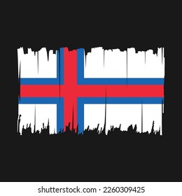 Faroe Islands Flag Brush Strokes Vector