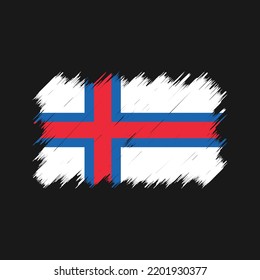 Faroe Islands Flag Brush Vector. National Flag