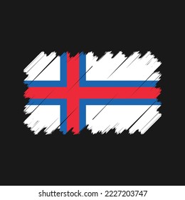 Faroe Islands Flag Brush Vector Illustration