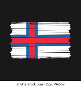 Faroe Islands Flag Brush Vector Illustration