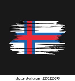 Faroe Islands Flag Brush Vector Illustration