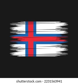 Faroe Islands Flag Brush Vector Illustration
