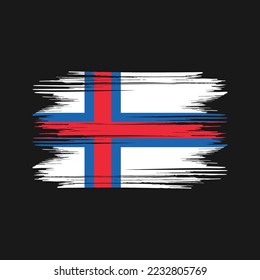 Faroe Islands Flag Brush Vector Illustration