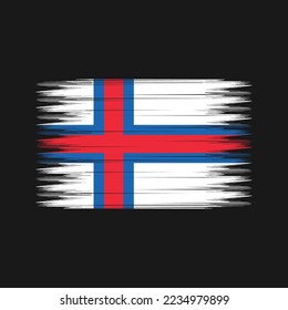 Faroe Islands Flag Brush Vector Illustration