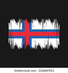 Faroe Islands Flag Brush Vector Illustration