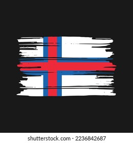 Faroe Islands Flag Brush Vector Illustration